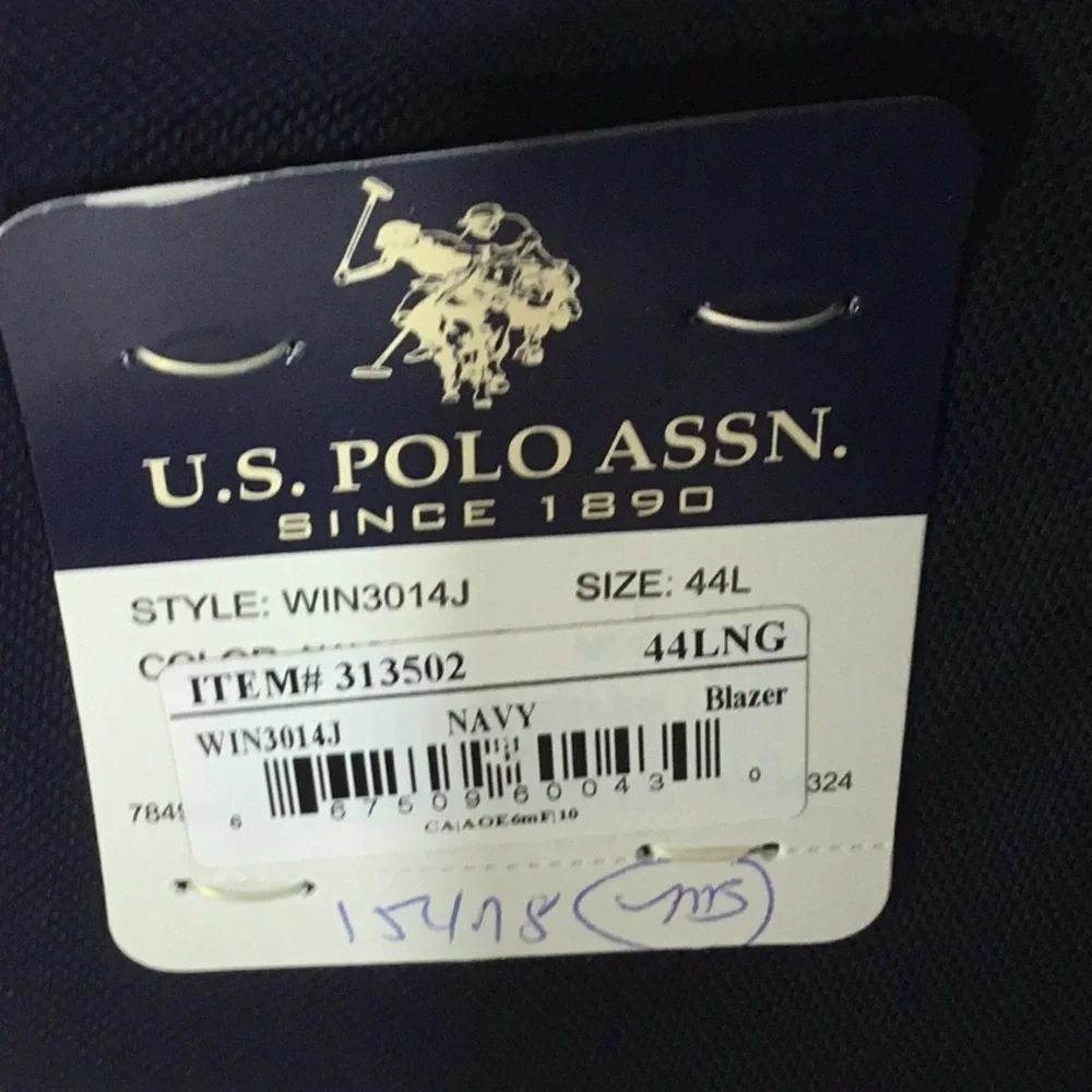 US Polo Assn. Navy Blue Blazer Sport Coat 44L